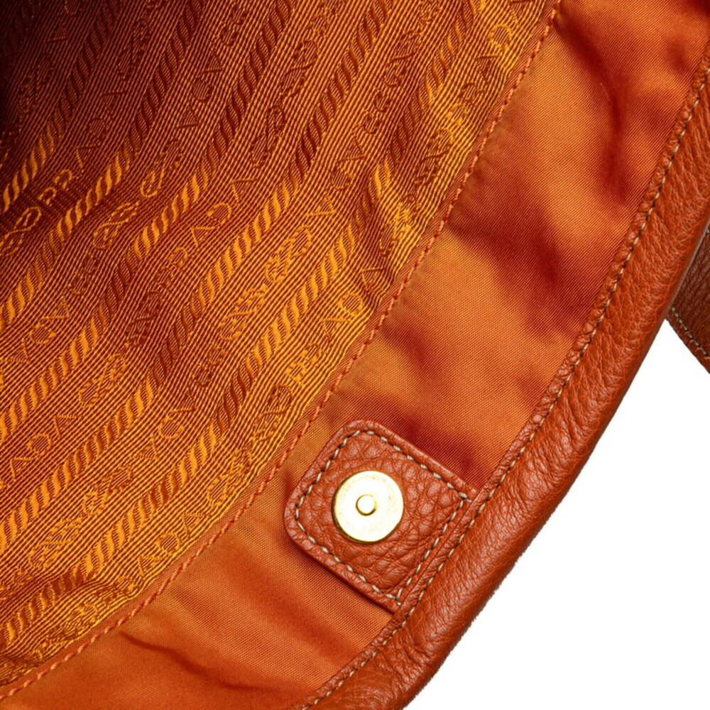 PRADA Orange Leather Shoulder Bag - Picture 4 of 9